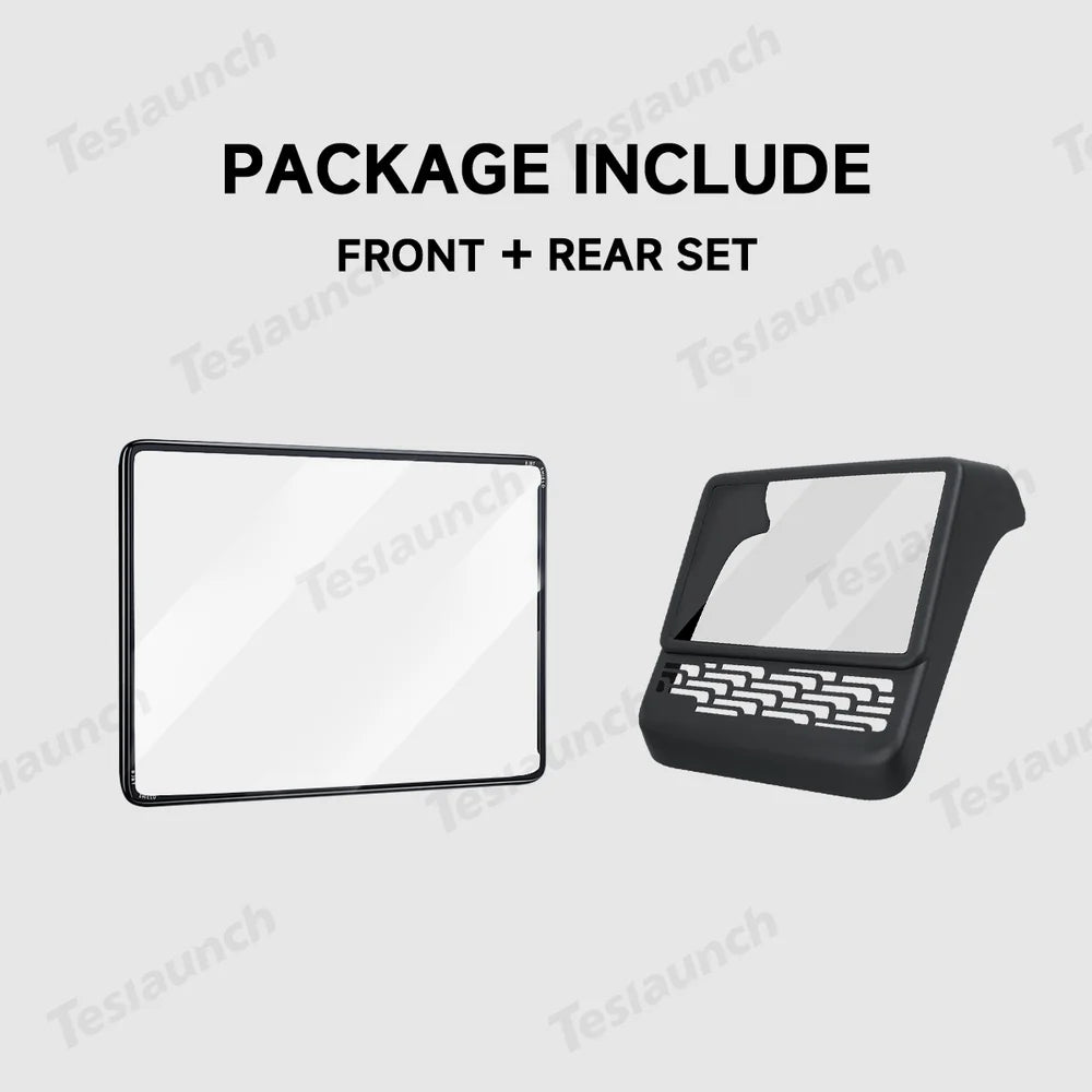 All-in-One Central Screen Tempered Glass & Frame Cover for Tesla Model Y Juniper 2025+