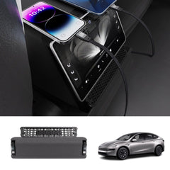 Rear Air Vent Charging Dock with Retractable Cables for Tesla Model Y L 2026+