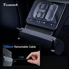 Rear Air Vent Charging Dock with Retractable Cables for Tesla Model Y L 2026+