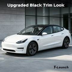 Revestimento de vinil Chrome Delete Blackout para 2017-2023 Tesla Model 3 - Preto fosco