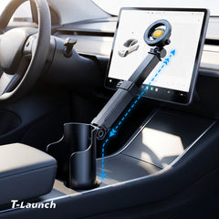 Telescopic 360° Rotating Cup Holder Magnetic Phone & Ipad Mount for Tesla Model 3/Y/S/X