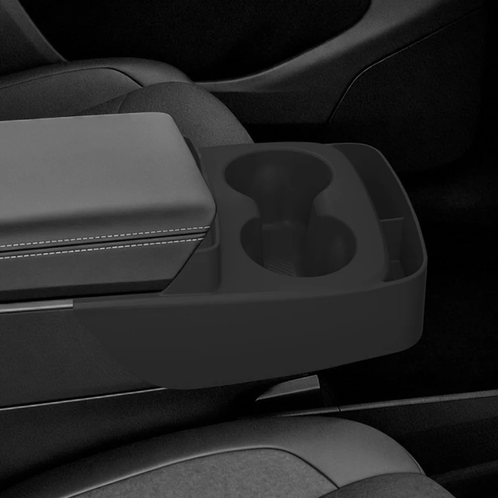 Silicone Integrated Cup Holder & Storage Organizer for Tesla Model Y Standard 2026+