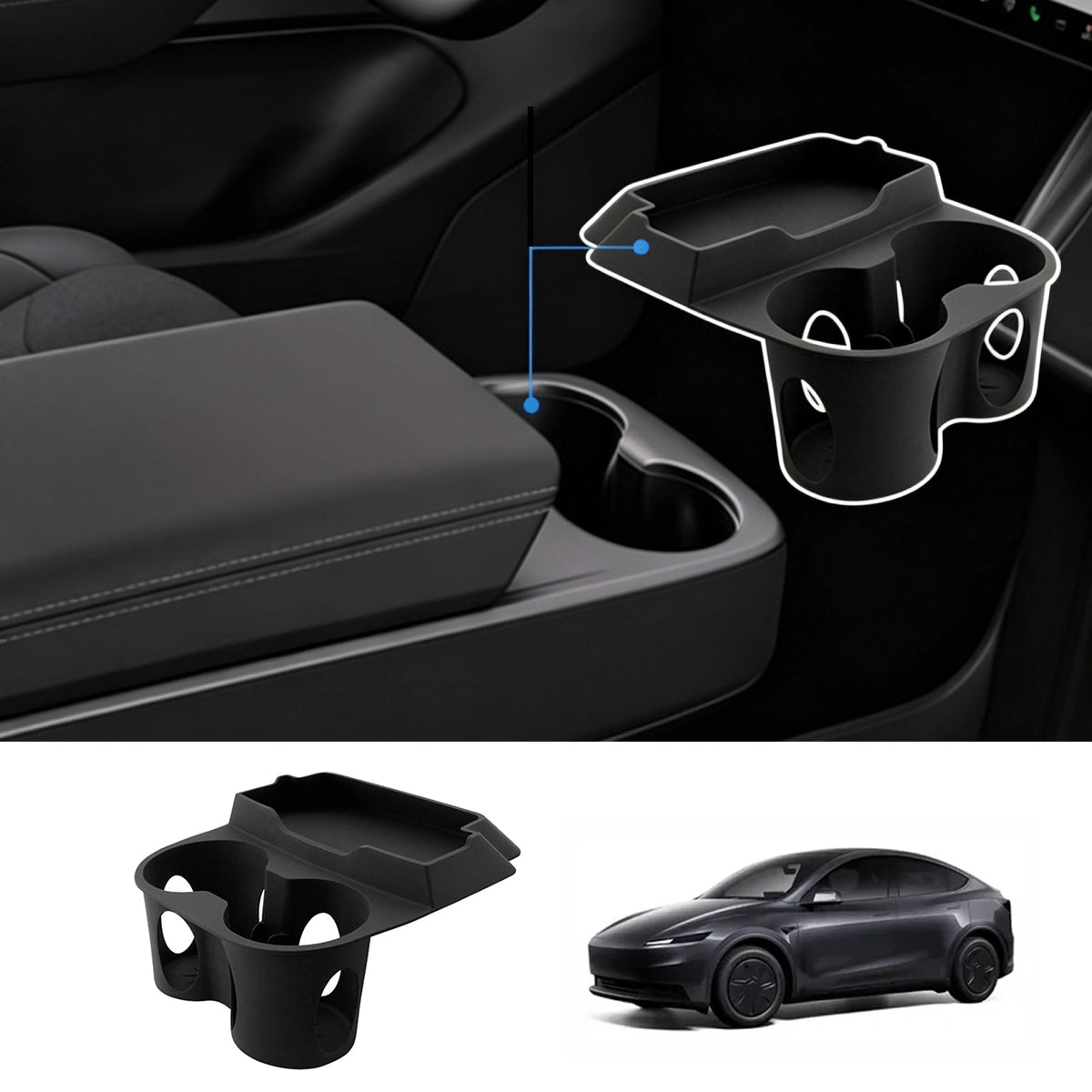Center Console Cup Holder & Sunglasses Organizer for Tesla Model Y Standard 2025+