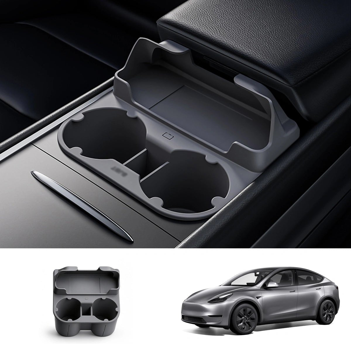 Center Console Cup Holder & Sunglasses Organizer for Tesla Model 3 2021-2023/Model Y 2021-2024 - T-Launch