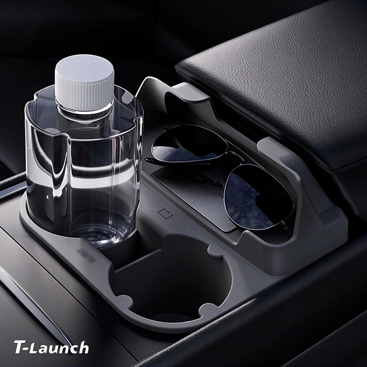Center Console Cup Holder & Sunglasses Organizer for Tesla Model 3 2021-2023/Model Y 2021-2024 - T-Launch