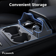 Center Console Cup Holder & Sunglasses Organizer for Tesla Model 3 2021-2023/Model Y 2021-2024 - T-Launch