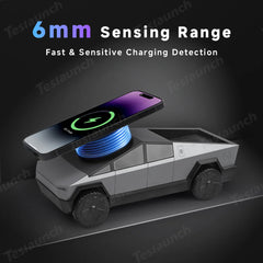Cybertruck-Inspired 3-in-1 Wireless Charger & Stand for All Cars
