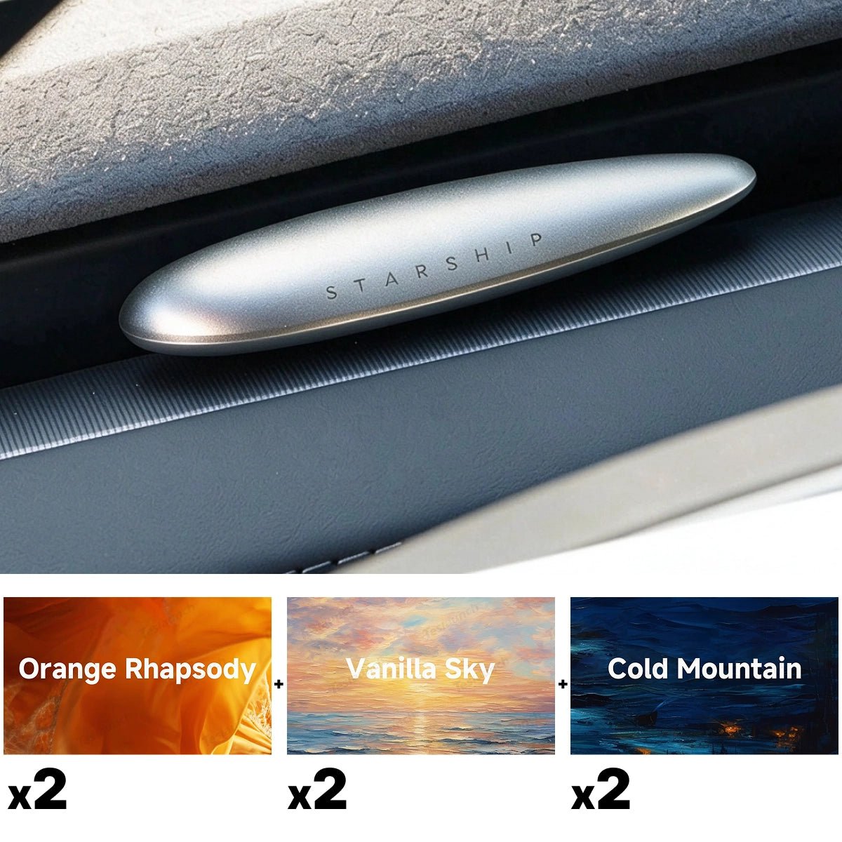 Starship-Style Dashboard Air Freshener for Tesla Model 3 2024+ / Model Y 2025+ - T-Launch