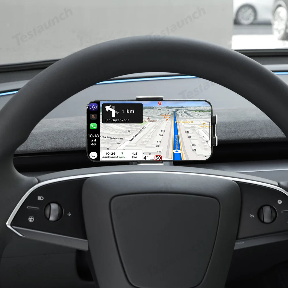 Dashboard Phone Holder with Solar Auto Clamp for Tesla Model Y Juniper 2025+
