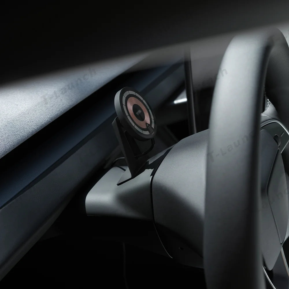 Suport telefon pentru bord Volan Suport telefon magnetic Magsafe pentru încărcare fără fir Pentru Tesla Model 3/Y (2017-2024)