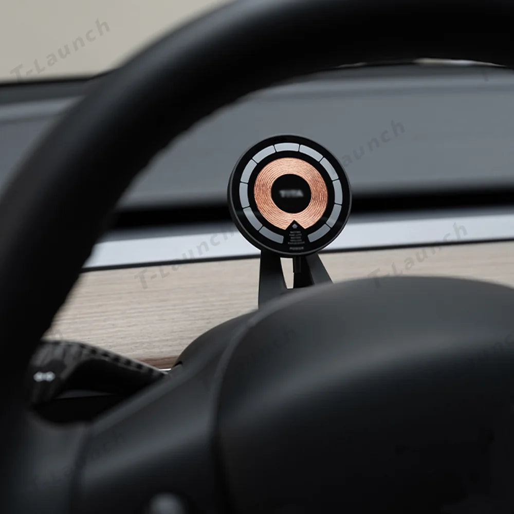 Suport telefon pentru bord Volan Suport telefon magnetic Magsafe pentru încărcare fără fir Pentru Tesla Model 3/Y (2017-2024)