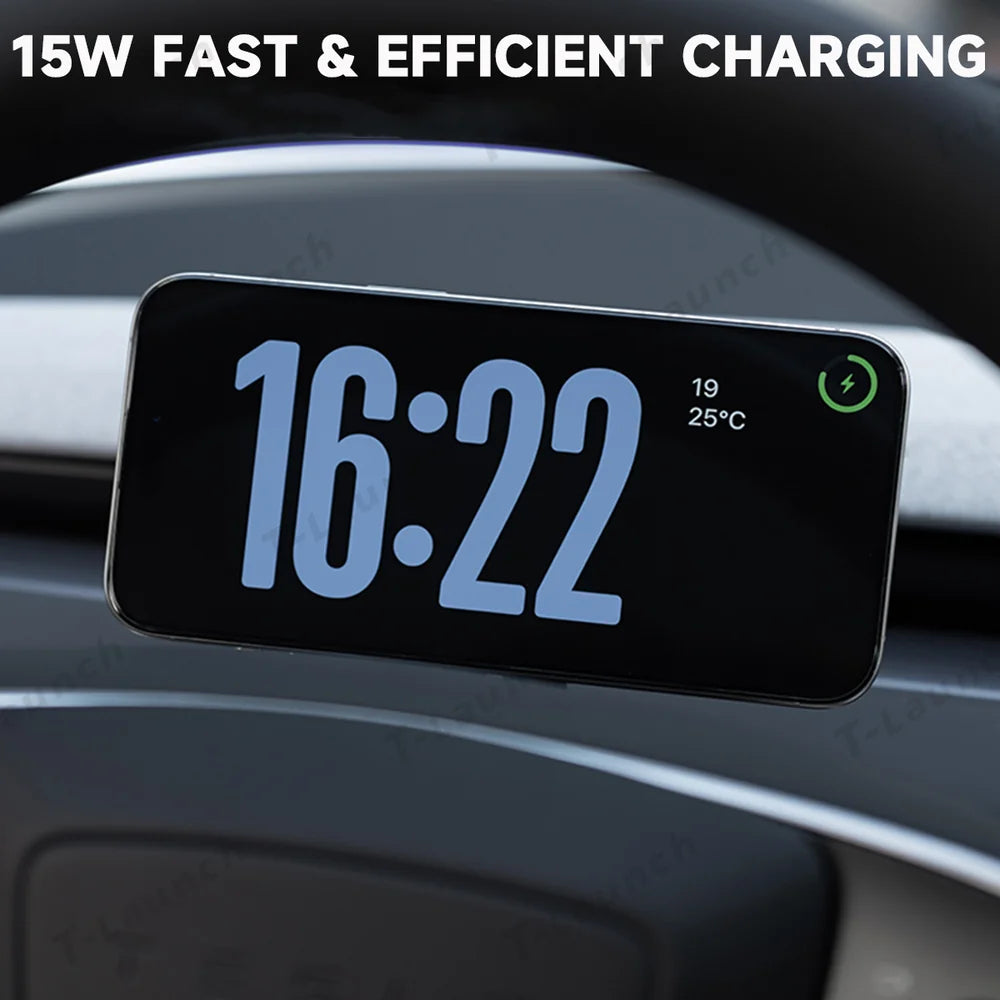 Suport telefon pentru bord Volan Suport telefon magnetic Magsafe pentru încărcare fără fir Pentru Tesla Model 3/Y (2017-2024)