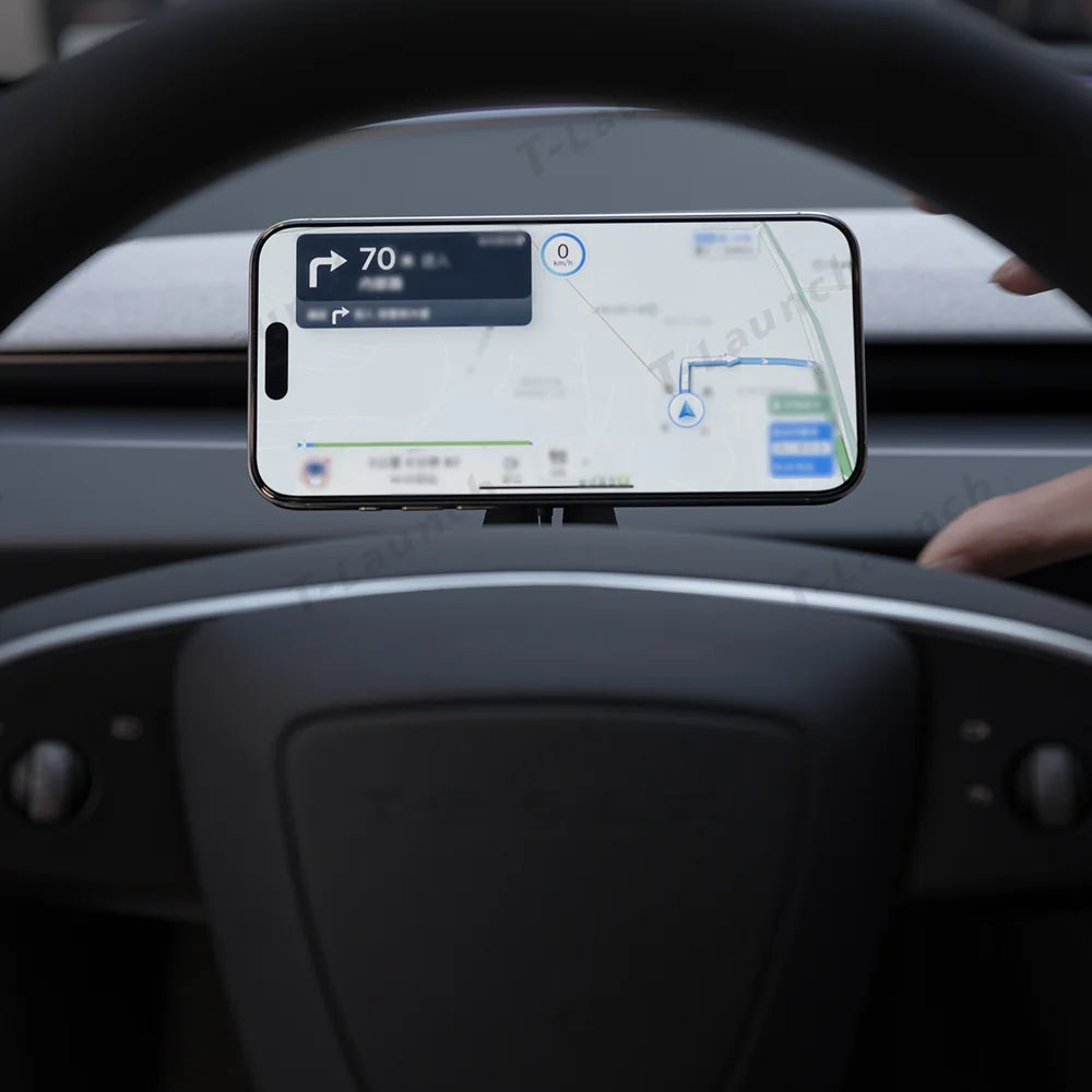 Suport telefon pentru bord Volan Suport telefon magnetic Magsafe pentru încărcare fără fir Pentru Tesla Model 3/Y (2017-2024)