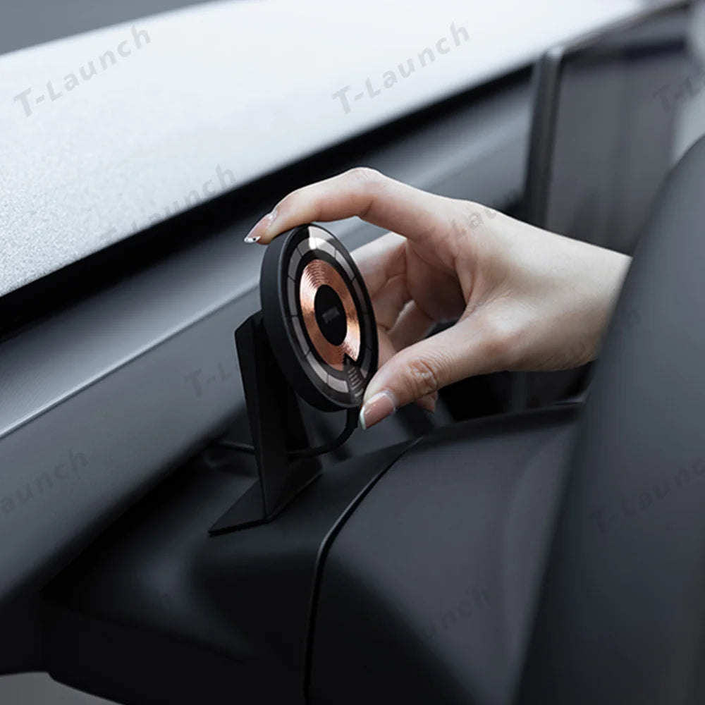 Suport telefon pentru bord Volan Suport telefon magnetic Magsafe pentru încărcare fără fir Pentru Tesla Model 3/Y (2017-2024)