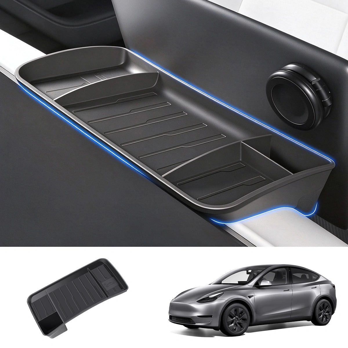 Silicone Hidden Dashboard Storage Tray for Tesla Model 3 (2017–2023) / Model Y (2020–2024) - T-Launch