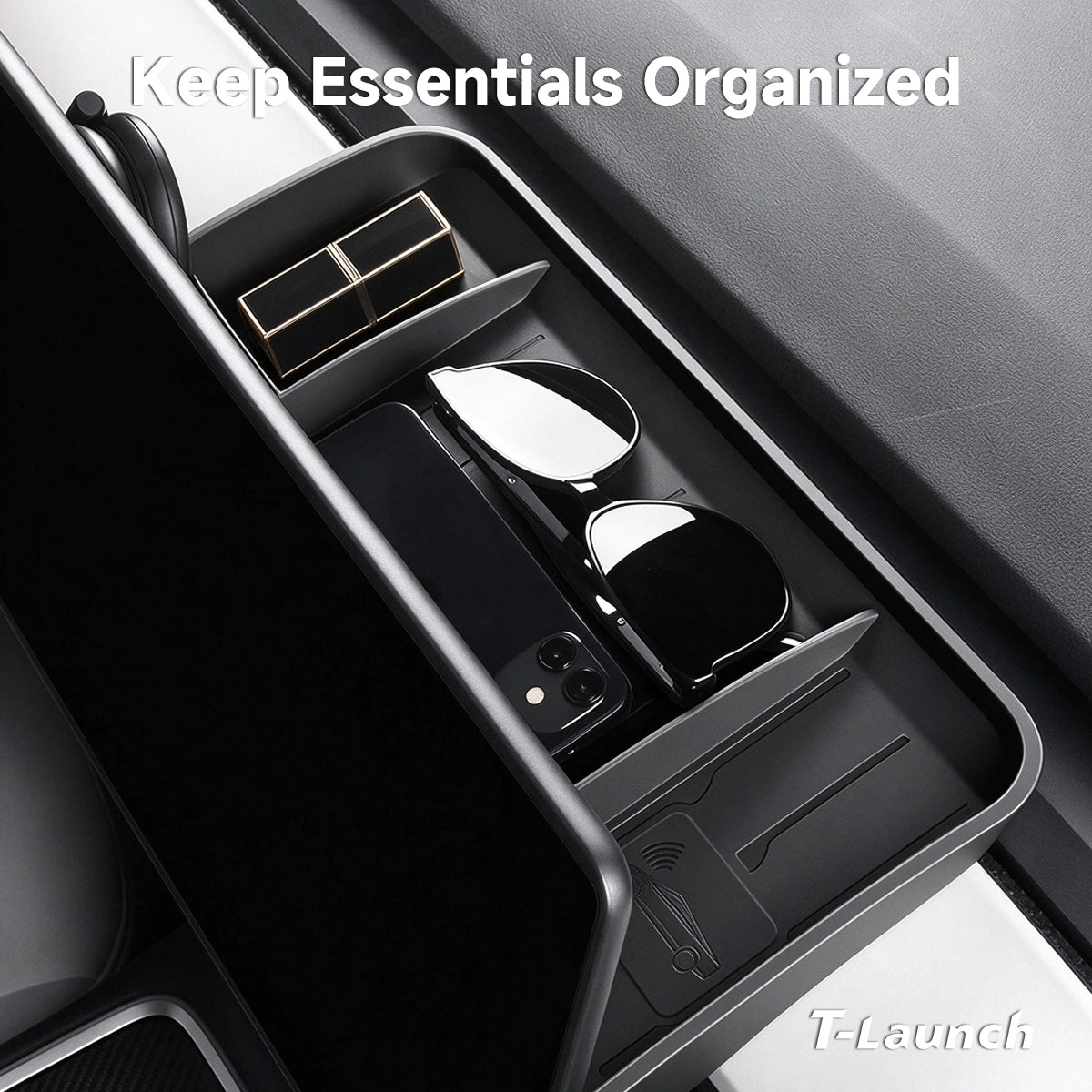 Silicone Hidden Dashboard Storage Tray for Tesla Model 3 (2017–2023) / Model Y (2020–2024) - T-Launch