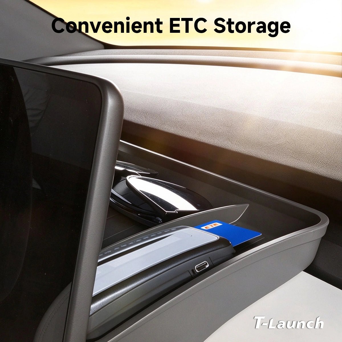 Silicone Hidden Dashboard Storage Tray for Tesla Model 3 (2017–2023) / Model Y (2020–2024) - T-Launch