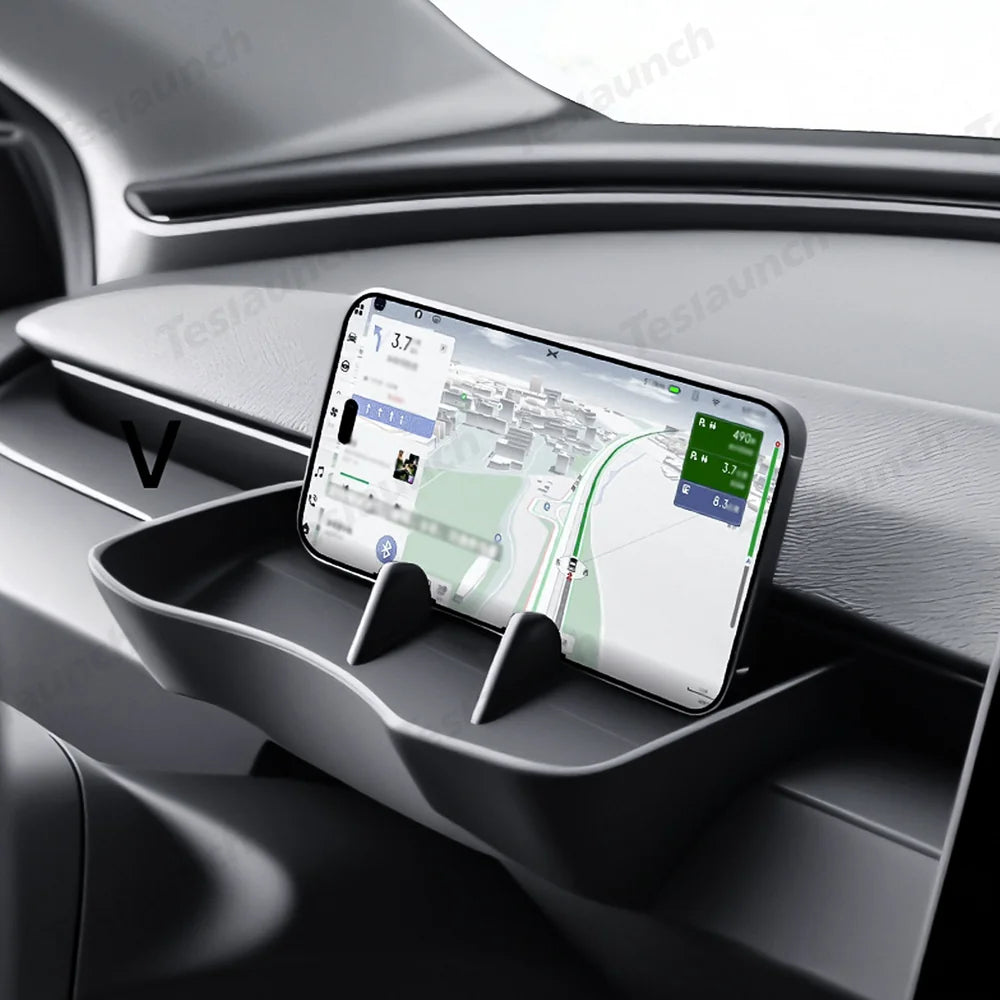 Dashboard Storage Tray & Multi-Use Holder for Tesla Model Y Juniper 2025+/Model 3 Highland 2024+