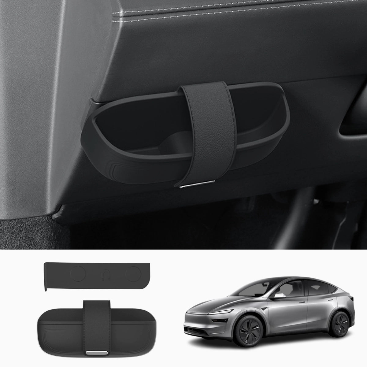 Dashboard-Side Magnetic Silicone Sunglasses Holder for Tesla Model 3/Y/Y L 2024+