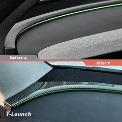 Carbon Fiber Style Dashboard Windshield Trim Strips for Tesla Model Y/Y L 2025+