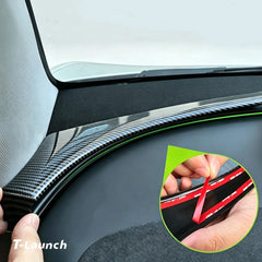 Carbon Fiber Style Dashboard Windshield Trim Strips for Tesla Model Y/Y L 2025+