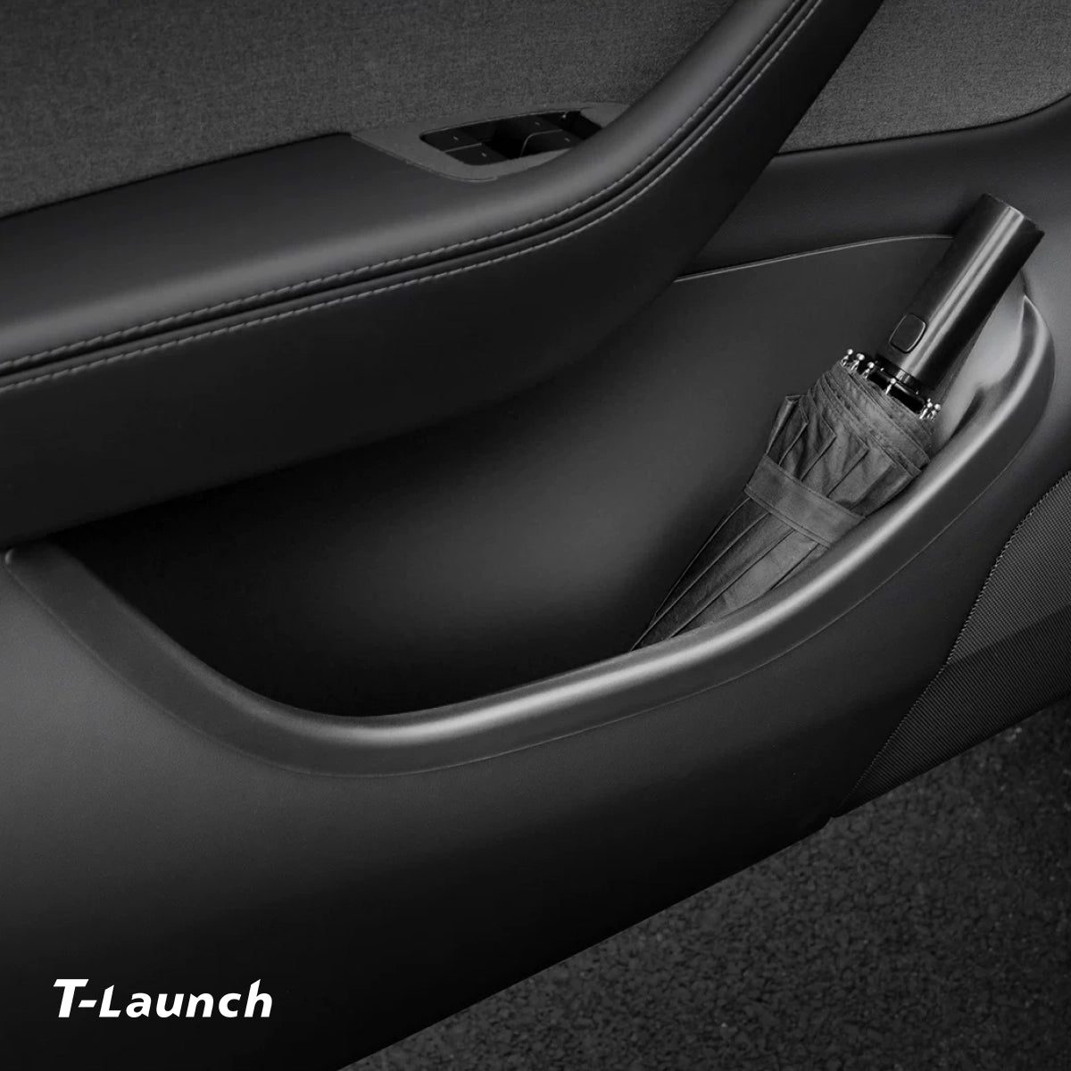 TPE Door Pocket Storage Box with Emergency Release Pull Ring for Tesla Model Y/Y L 2025+ - T-Launch