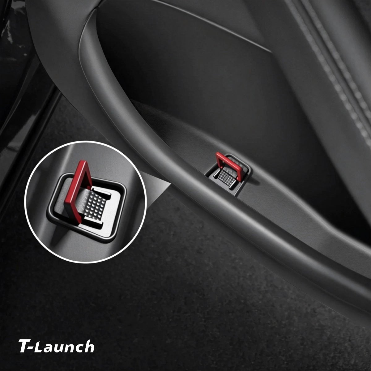 TPE Door Pocket Storage Box with Emergency Release Pull Ring for Tesla Model Y/Y L 2025+ - T-Launch