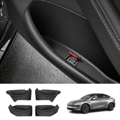 TPE Door Pocket Storage Box with Emergency Release Pull Ring for Tesla Model Y/Y L 2025+ - T-Launch