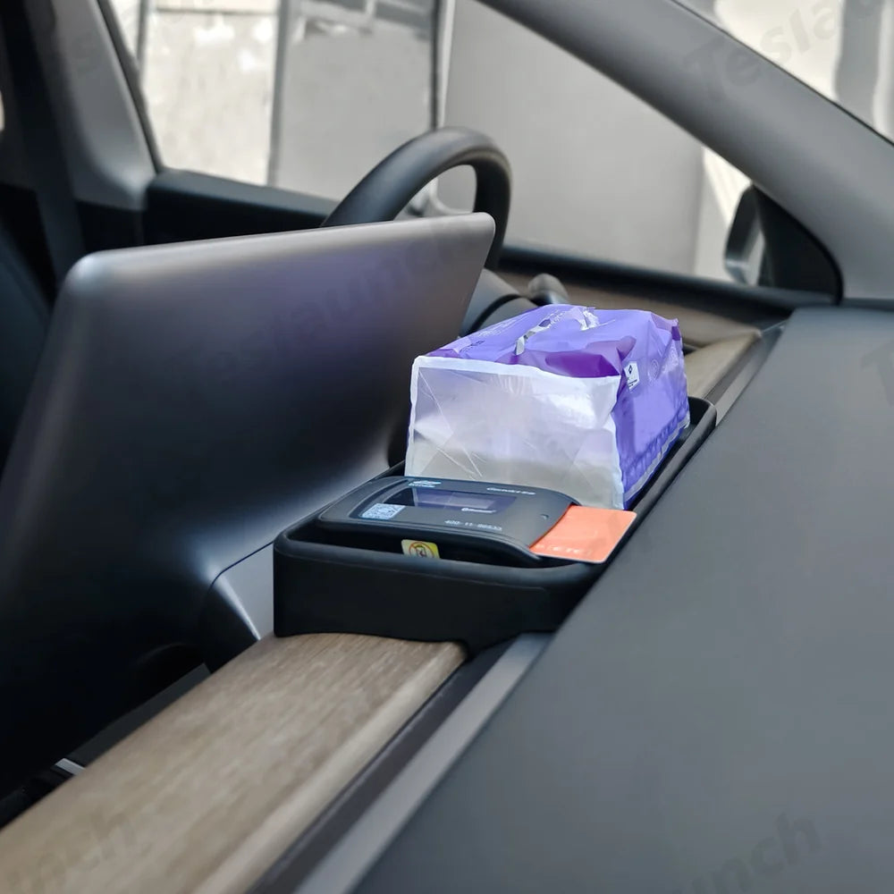 ETC Card Holder & Dashboard Storage Tray for Tesla Model 3 (2017–2023) / Model Y (2020–2024)