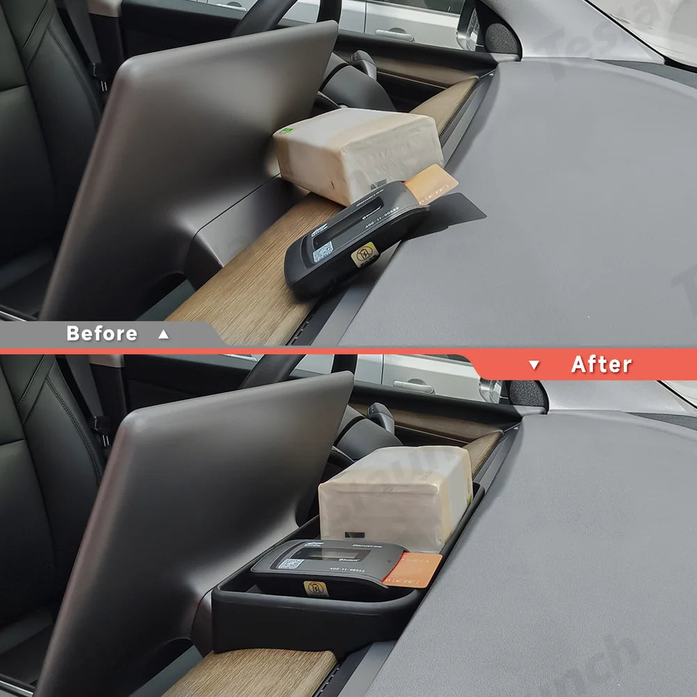 ETC Card Holder & Dashboard Storage Tray for Tesla Model 3 (2017–2023) / Model Y (2020–2024)