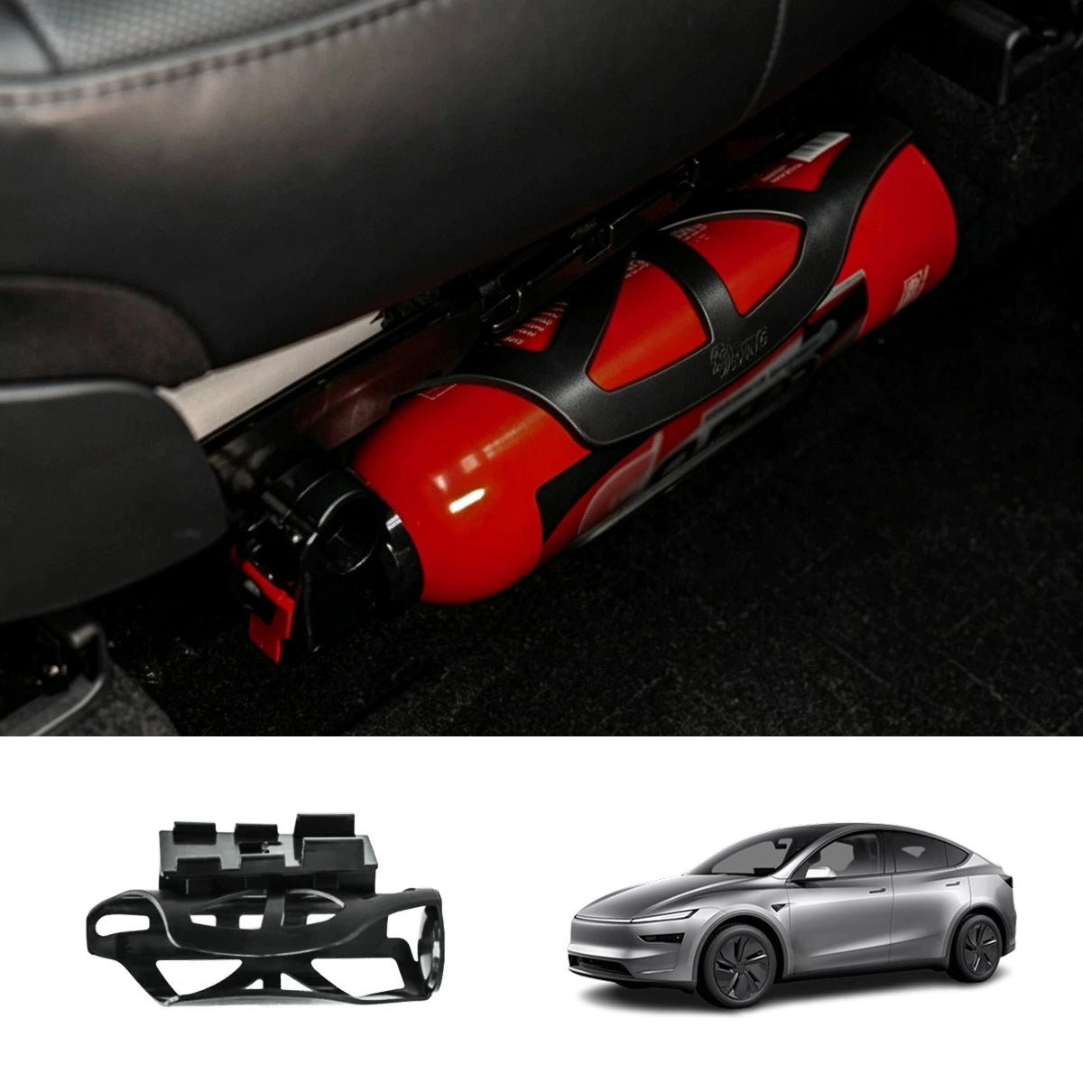 Front Under Seat Fire Extinguisher Holder for Tesla Model Y/YL