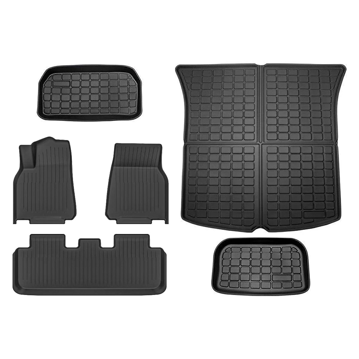 Model Y All-Weather Floor Mats Full Set Trunk Mat Cargo Mat Frunk Cargo Liner for Tesla(2020-2024) - T-Launch