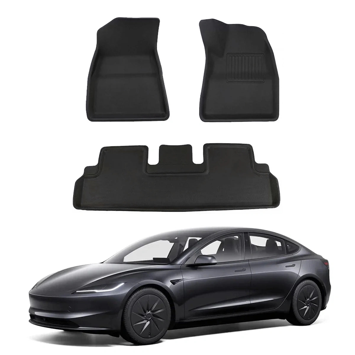 All Weather XPE Interior Floor Mats Cargo Liners Set for Tesla Model 3 Highland Standard 2025+ - T-Launch