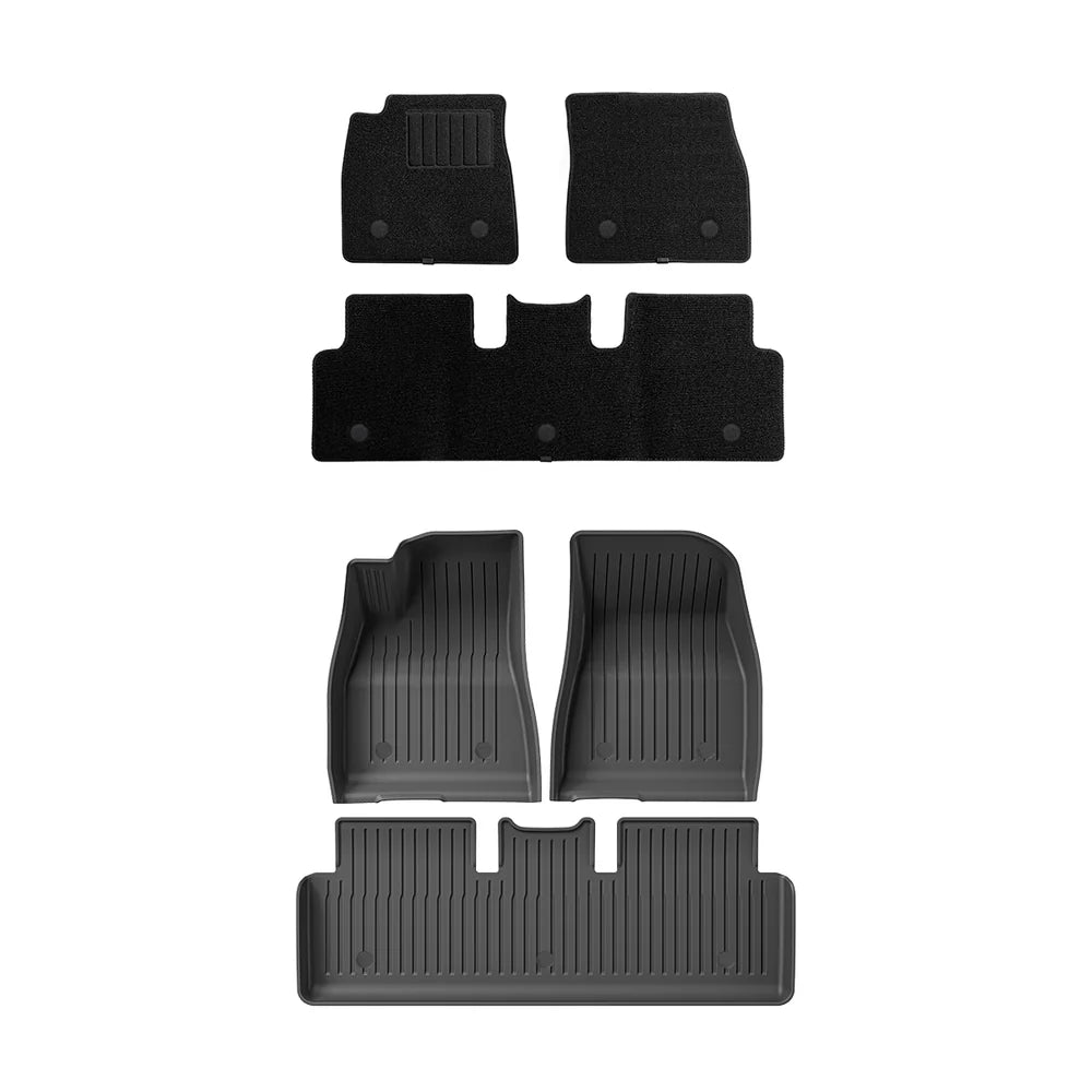 2024+ Model 3 Highland Floor Mats All Weather Double Layer Flocking TPE For Tesla