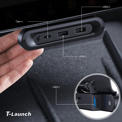 Under Screen Foldable Hidden USB-C Hub for Tesla Model 3/Y/YL