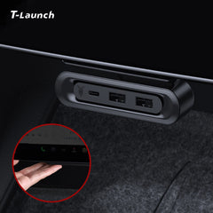 Under Screen Foldable Hidden USB-C Hub for Tesla Model 3/Y/YL