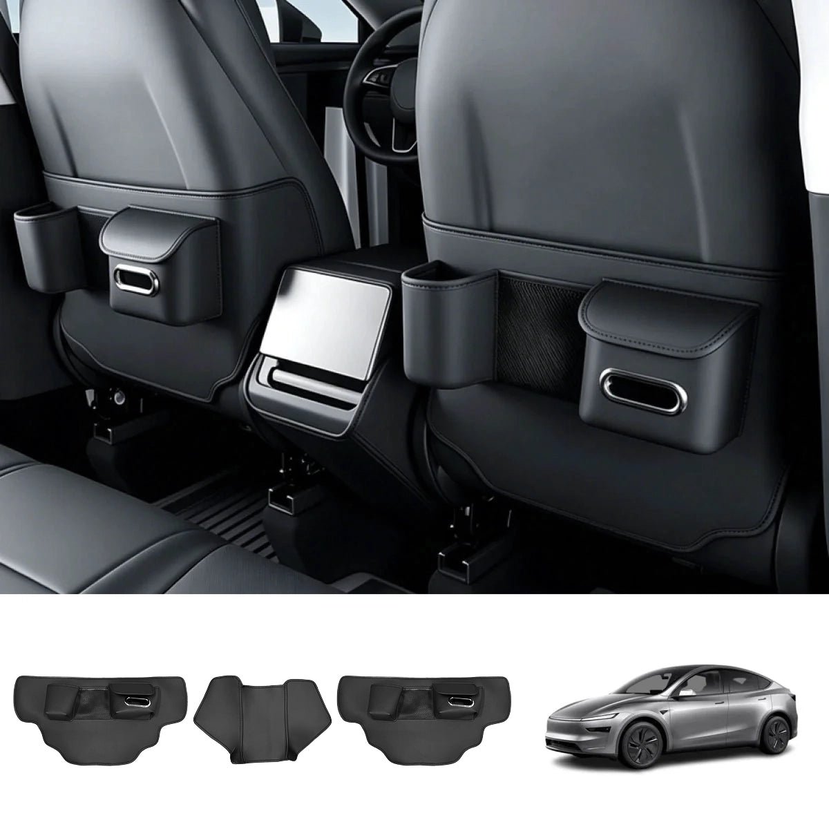 Nappa Leather Interior Anti-Kick Protection Mats for Tesla Model Y Juniper 2025+ - T-Launch