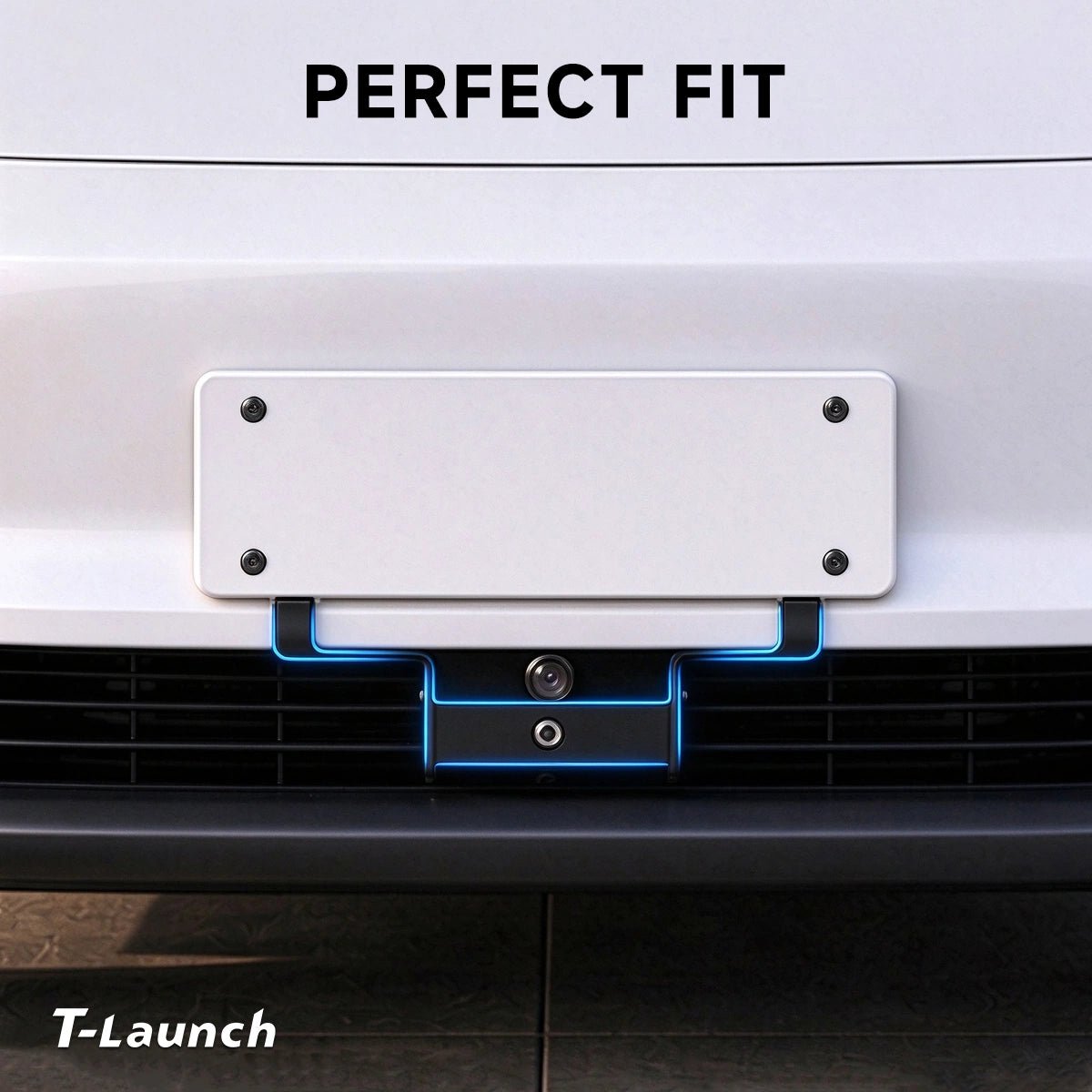 Drill-Free US Standard Front License Plate Holder for Tesla Model Y Standard 2025+ - T-Launch