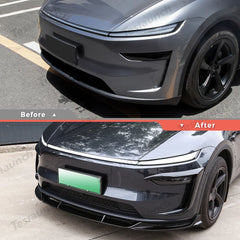 3-Piece Front Lip Spoiler & Fog Light Trim for Tesla Model Y Juniper 2025+