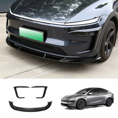 3-Piece Front Lip Spoiler & Fog Light Trim for Tesla Model Y Juniper 2025+
