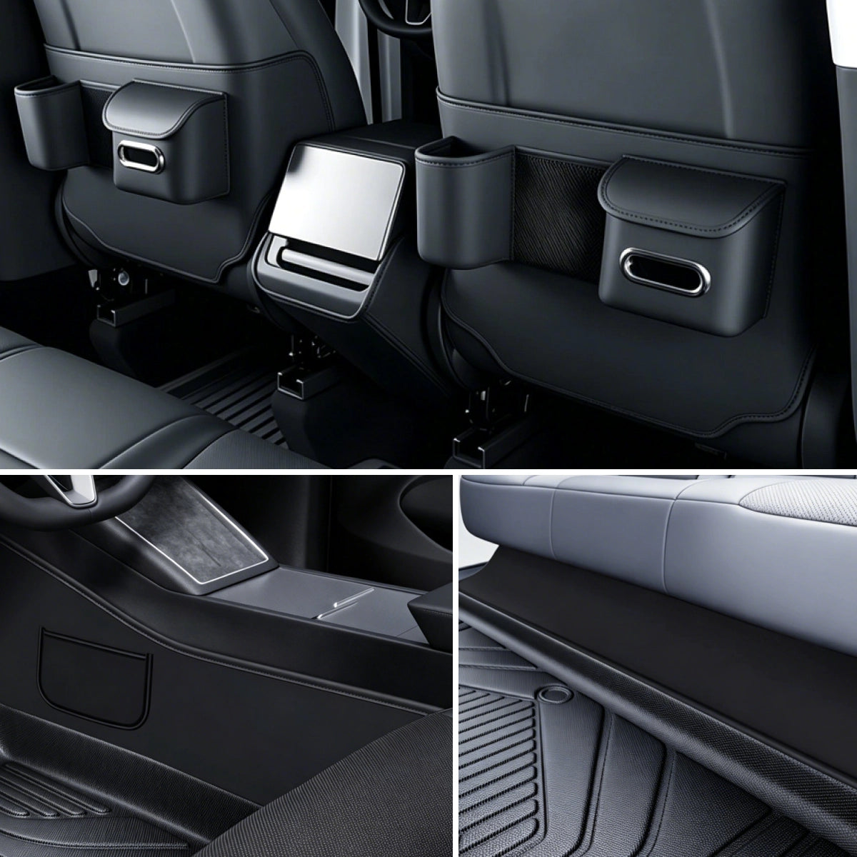 Nappa Leather Interior Anti-Kick Protection Mats for Tesla Model Y Juniper 2025+