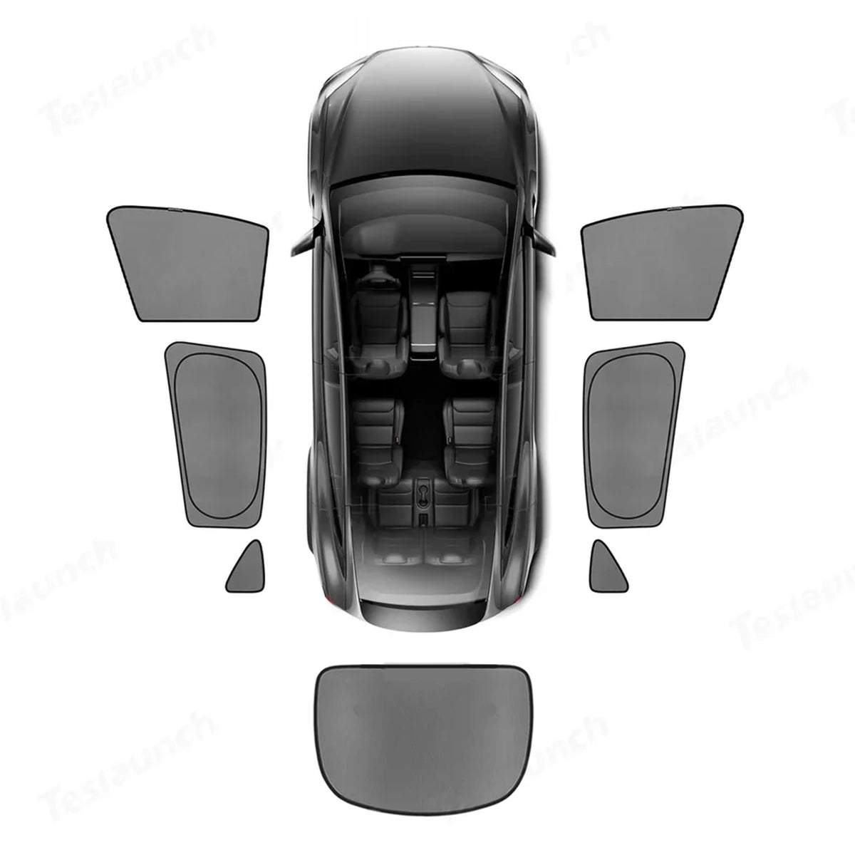 Window Sunshade Mesh Set UV Protection for Tesla Model YL 6-Seater 2026+