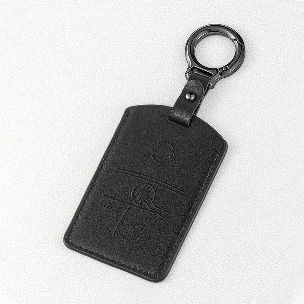Premium Genuine Leather Key Card Holder for Tesla Model 3/Y (2017–2025+)
