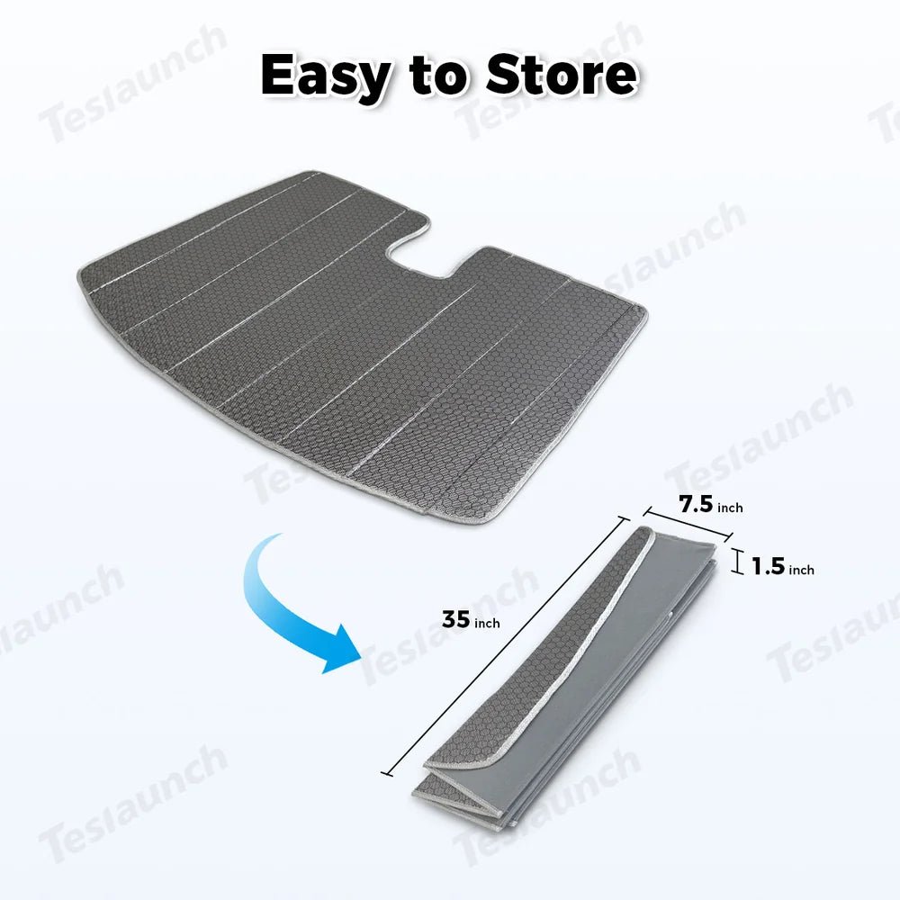 Graphite-Insulated Foldable Front Windshield Sunshade for Tesla Model 3 2017+/ Model Y 2020+
