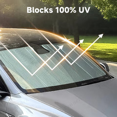 Graphite-Insulated Foldable Front Windshield Sunshade for Tesla Model 3 Highland Standard 2025+
