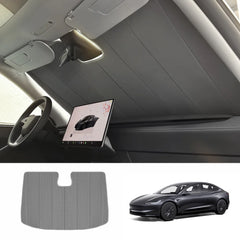 Graphite-Insulated Foldable Front Windshield Sunshade for Tesla Model 3 Highland Standard 2025+