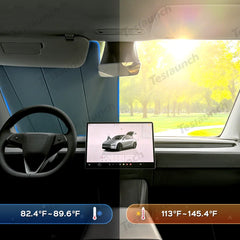 Graphite-Insulated Foldable Front Windshield Sunshade for Tesla Model 3 2017+/ Model Y 2020+