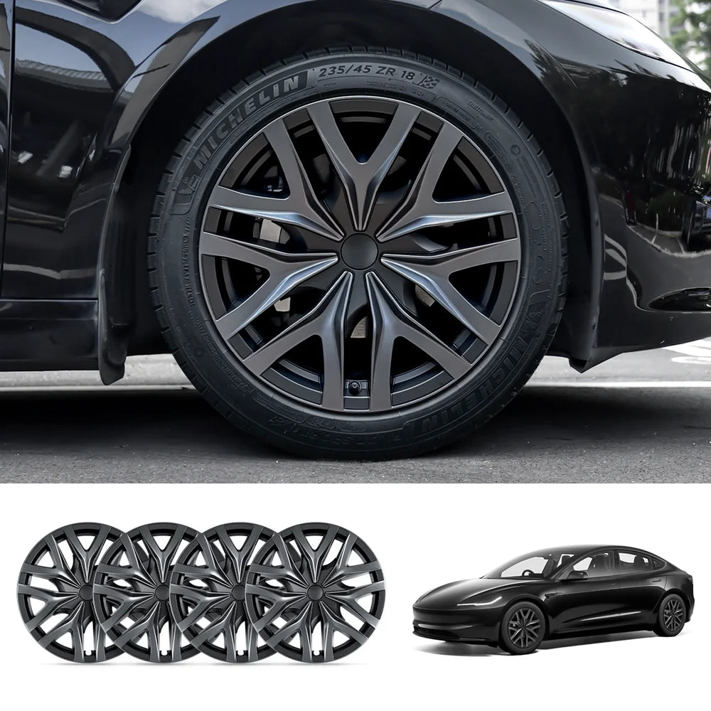 Arachnid 2.0 Style Hubcaps Wheel Covers for Tesla 2024+ Model 3 Highland 18'' Photon Wheels (Set of 4)
