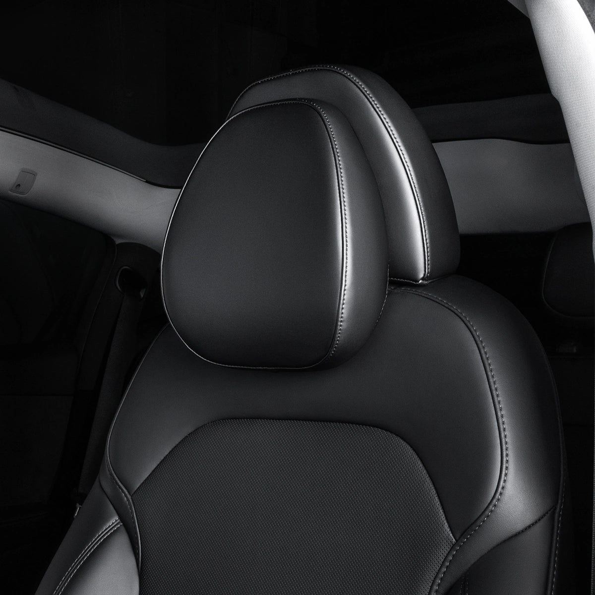 Adjustable Leather Headrest & Neck Support Pillow for Tesla Model 3 2017+ / Model Y 2020+ - T-Launch