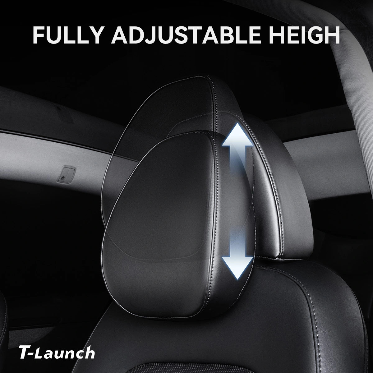 Adjustable Leather Headrest & Neck Support Pillow for Tesla Model 3 2017+ / Model Y 2020+ - T-Launch